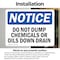 Signmission Do Not Dump Chemicals Or Oils Down Drain, 7 in W x Rectangle, Vinyl Decal OS-2PACK-NS-D-57-L-11154 - alternate 2